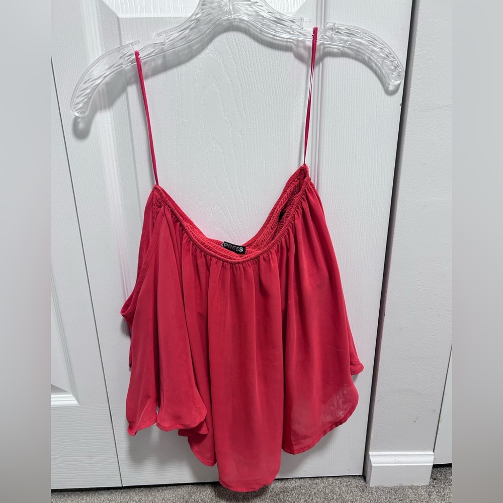 Express pink off the shoulder shirt